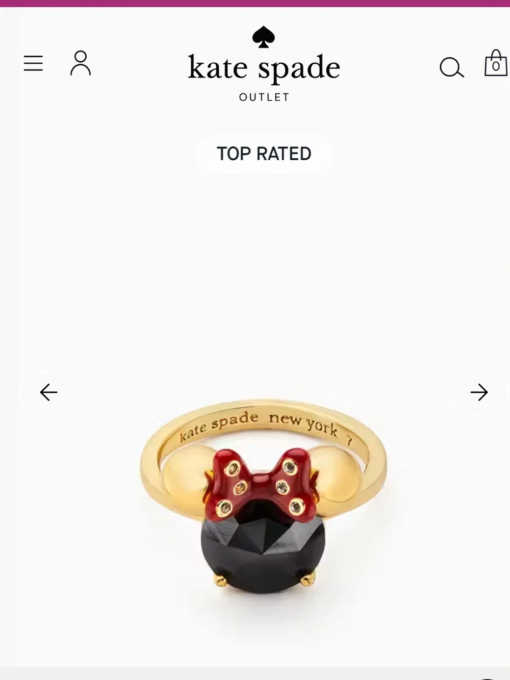 Kate Spade Minnie Mouse ring
